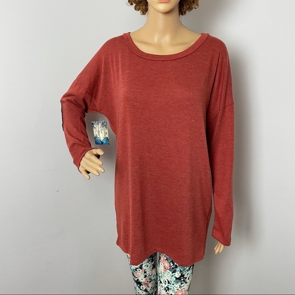 Twenty Second NWT Boho Embroidered Long Sleeve Top – Rust Orange, Size Medium - Picture 3 of 8